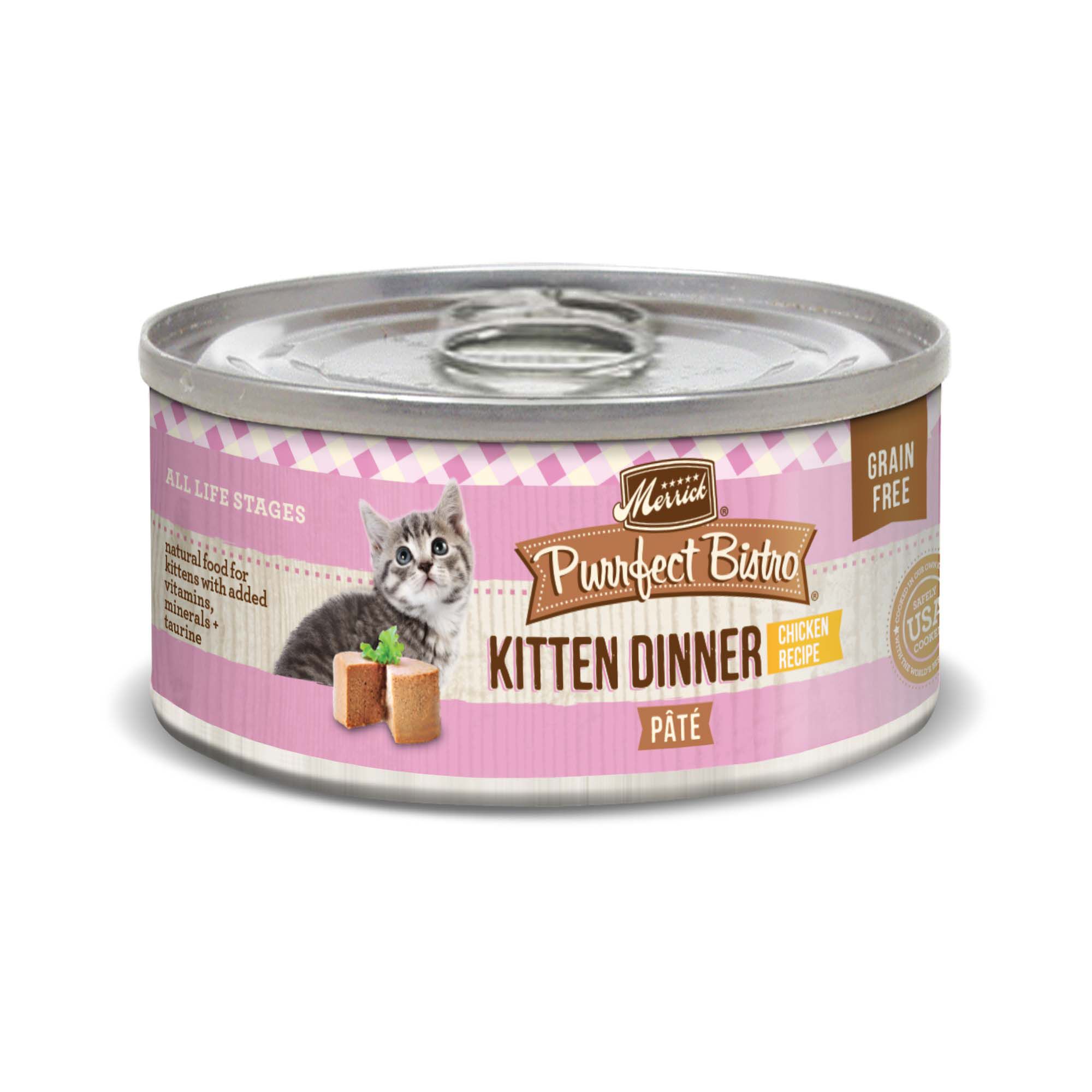 Merrick Purrfect Bistro Grain Free Kitten Dinner Canned Cat Food 3-oz, case of 24 product detail number 1.0