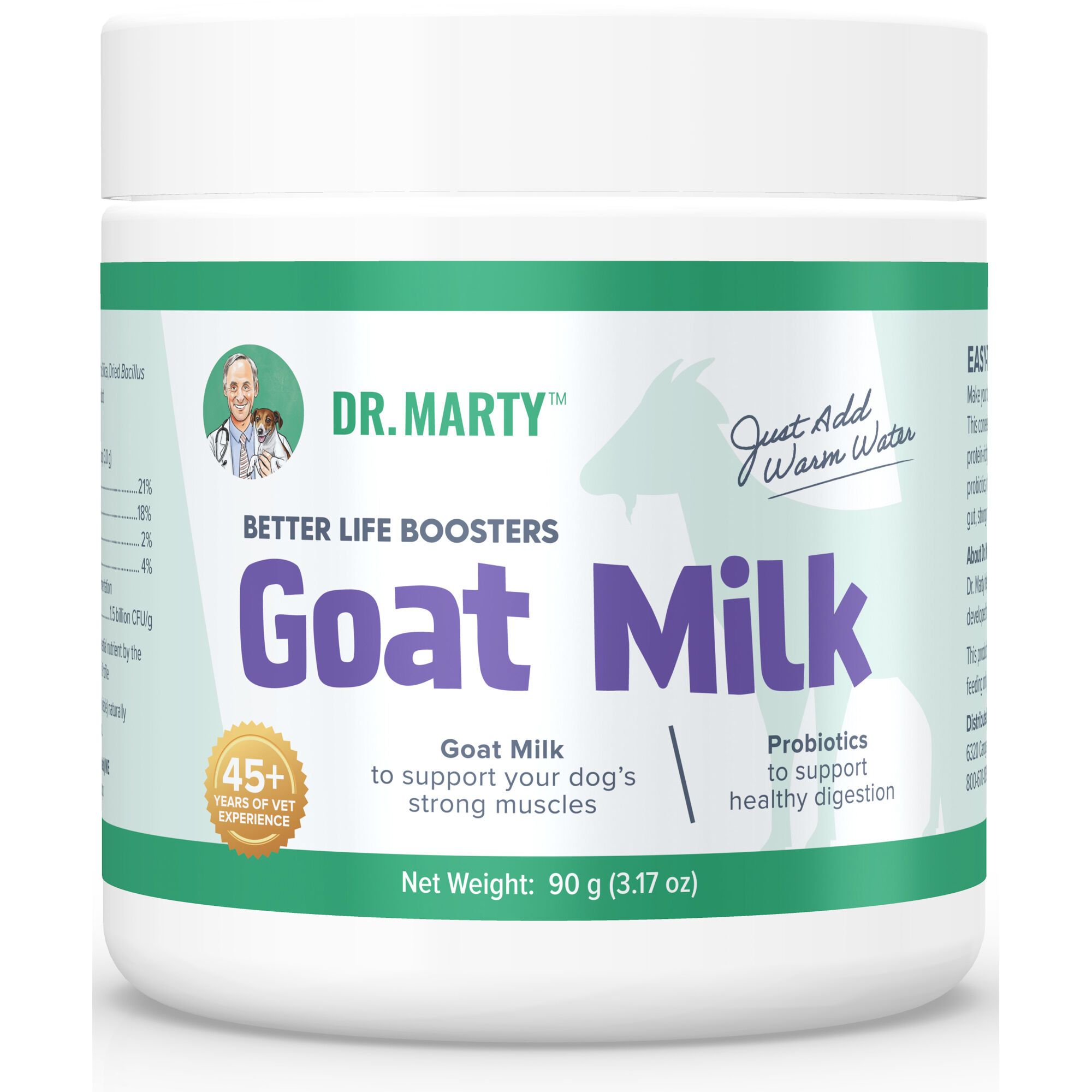 Dr. Marty Better Life Boosters Goat Milk Powdered Supplement for Dogs 3.17 oz Jar product detail number 1.0