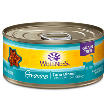 Wellness Complete Health Natural Grain Free Gravies Tuna Dinner Canned Wet Cat Food - 5.5 oz Cans - Case of 12-product-tile