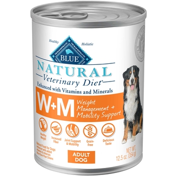 BLUE Natural Veterinary Diet W+M Weight Management + Mobility Support Wet Dog Food 12.5 oz - Case of 12-product-tile