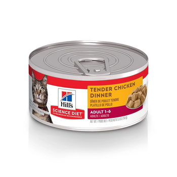 Hill's Science Diet Adult Tender Chicken Dinner Wet Cat Food - 5.5 oz Cans - Case of 24-product-tile