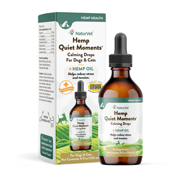 NaturVet Hemp Quiet Moments Hemp Oil Calming Drops for Dogs & Cats 4 oz-product-tile