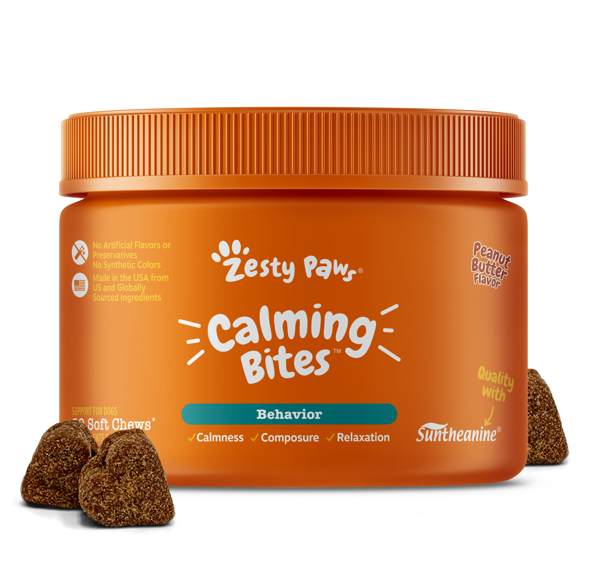 Zesty Paws Calming Bites&trade; Peanut Butter Flavored Soft Chew Behavior Supplement for Dogs - 50 count product detail number 1.0