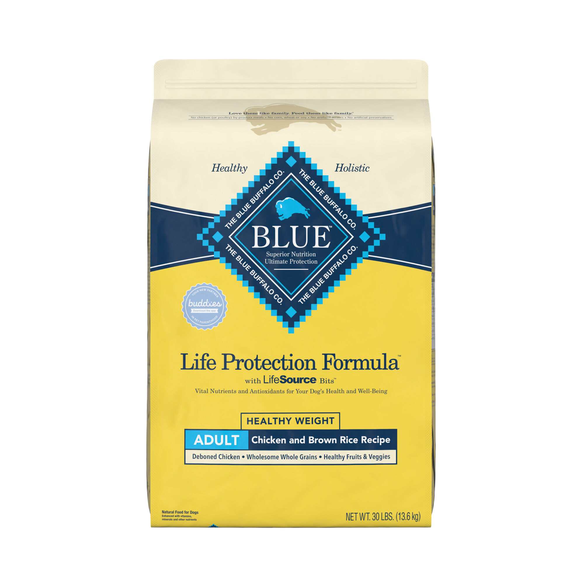 Blue Buffalo Life Protection Formula Healthy Weight Adult Chicken & Brown Rice Recipe Dry Dog Food 30 lb Bag