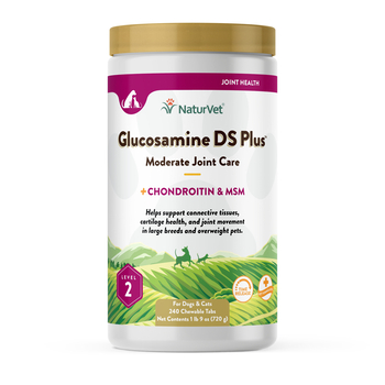 NaturVet Glucosamine DS Plus Level 2 Moderate Joint Care Support Supplement for Dogs and Cats Time Release Chewable Tablets 240 ct-product-tile