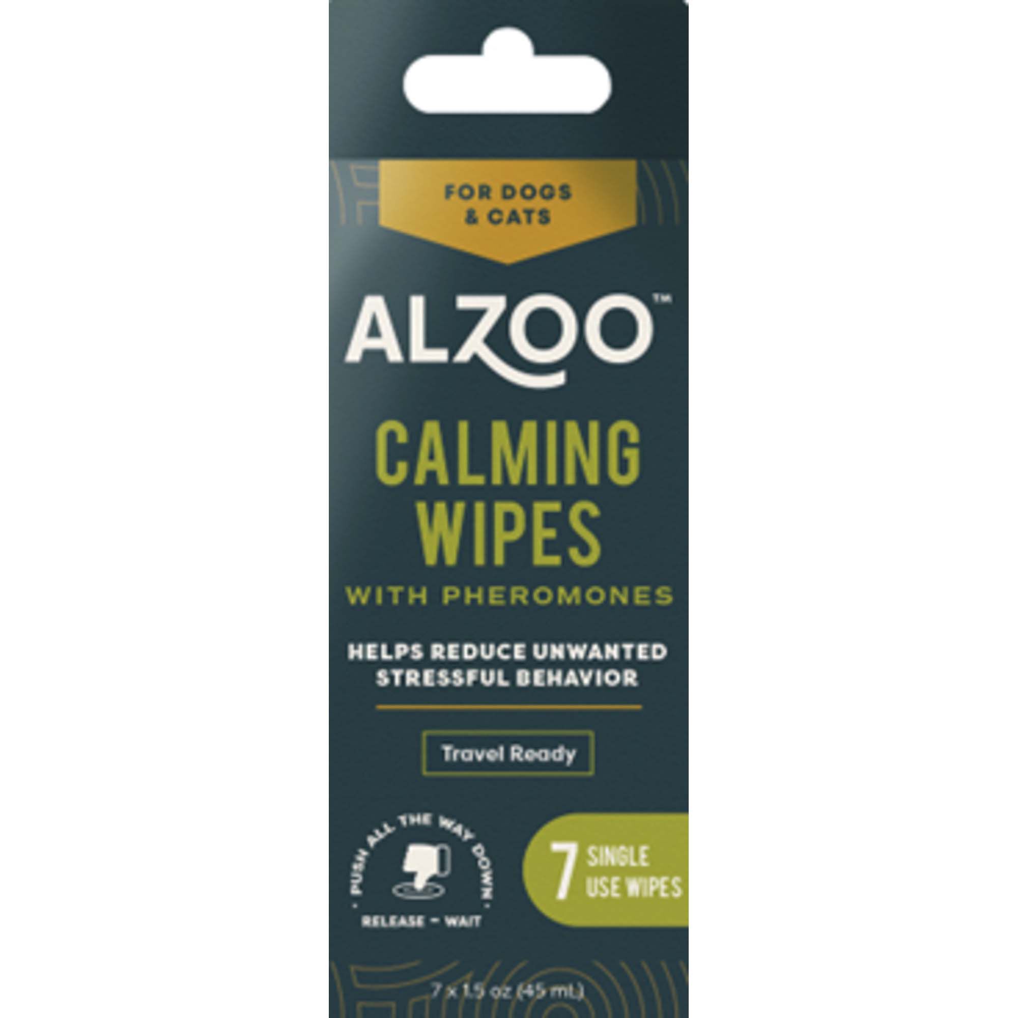 Alzoo Calming Wipes with Pheromones for Dogs and Cats - 7 Single-Use Wipes product detail number 1.0