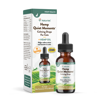 NaturVet Hemp Quiet Moments Hemp Oil Calming Drops Supplement for Cat Drops 1oz-product-tile