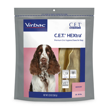 C.E.T. HEXtra Premium Oral Hygiene Chews Dog Dental Treats Medium 26-50 lbs  - 30 Count-product-tile