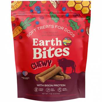 Earthborn Holistic Earth Bites Chewy Bison Protein Grain Free Soft Dog Treats 7 oz Bag-product-tile