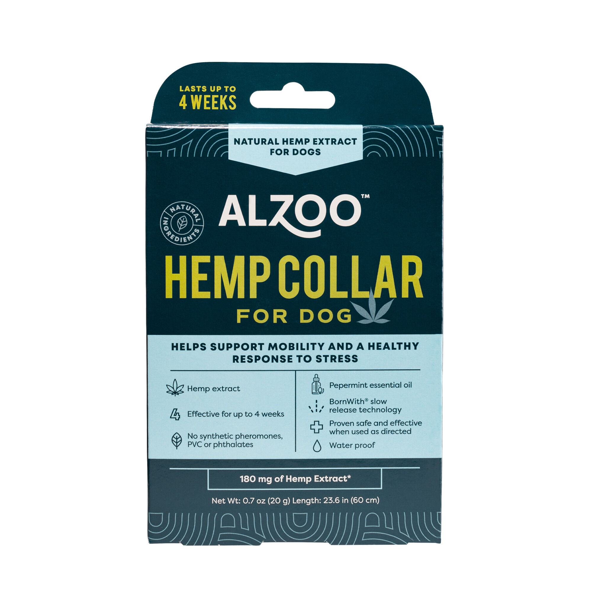 Alzoo Plant-Based Hemp Premium Mobility + Calming Collar for Dogs - 23.6 in. Collar product detail number 1.0
