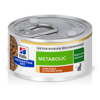 Hill's Prescription Diet Metabolic Weight Management Vegetables & Chicken Stew Wet Cat Food - 2.9 oz Cans - Case of 24 -product-tile