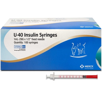 Insulin U-40 Syringes 1 ml 29g x 1/2" Fixed Needle 100 ct-product-tile