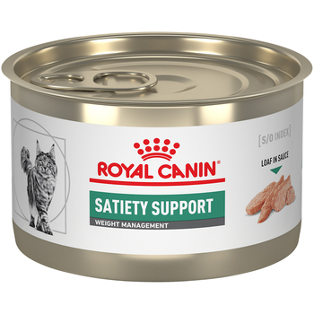Royal Canin Veterinary Diet Feline Satiety Support Weight Management Loaf in Sauce Wet Cat Food - 5.1 oz Cans - Case of 24-product-tile