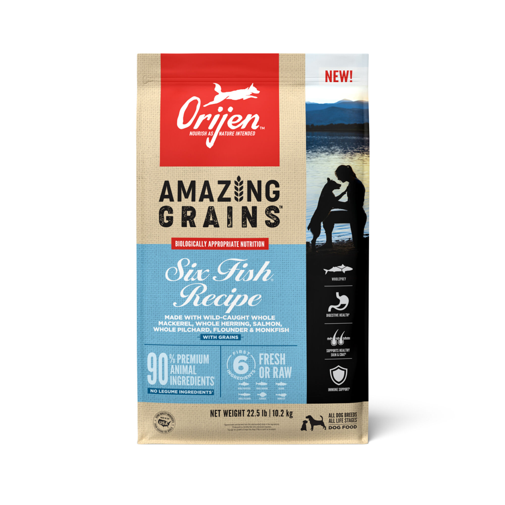 ORIJEN Amazing Grains Six Fish Recipe Dry Dog Food 22.5 lb Bag product detail number 1.0