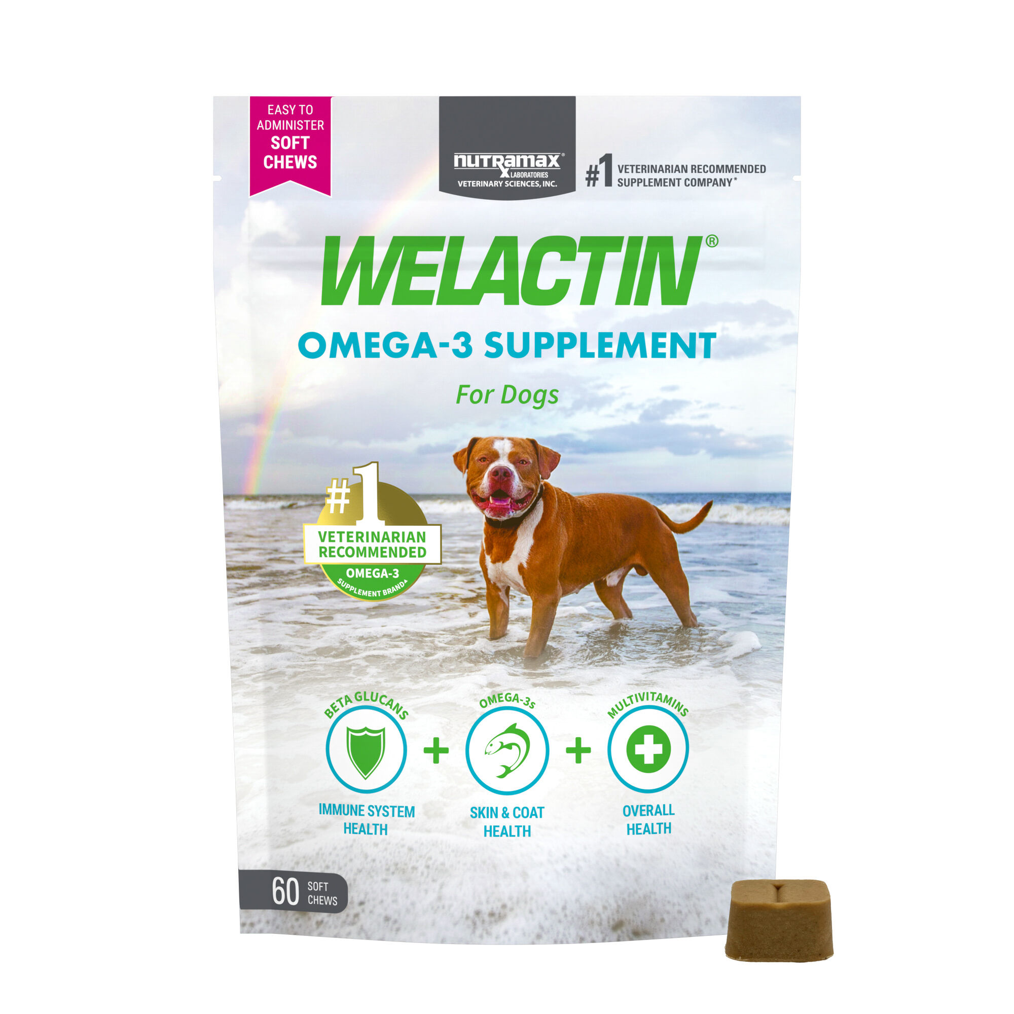 Nutramax Welactin&reg; Omega-3 Skin & Coat Soft Chew Supplement for Dogs - 60 Count product detail number 1.0