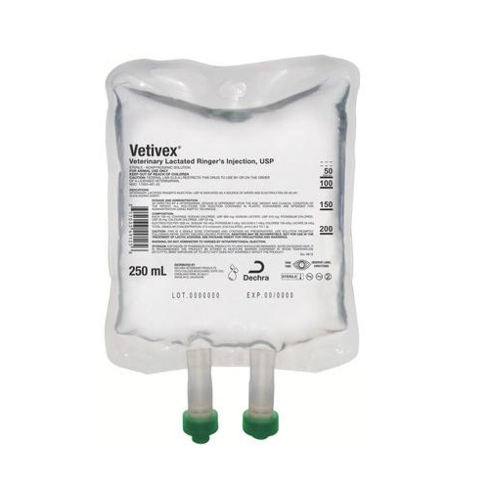 Vetivex Veterinary DEHP Free Lactated Ringers Electrolyte Injection 250 ml product detail number 1.0