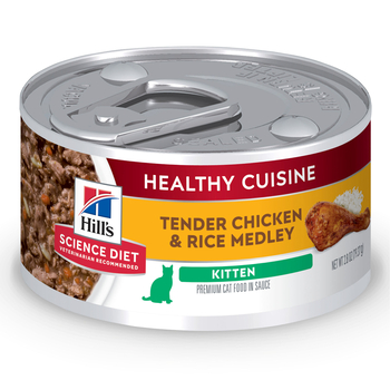 Hill's Science Diet Kitten Healthy Cuisine Tender Chicken & Rice Medley Wet Cat Food - 2.8 oz Cans - Case of 24-product-tile