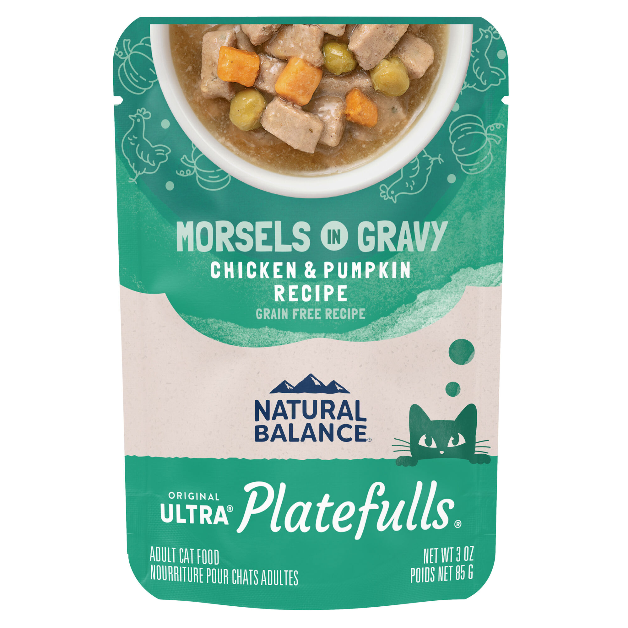 Natural Balance Original Ultra Platefulls Chicken & Pumpkin Recipe in Gravy Wet Cat Food 3 oz product detail number 1.0