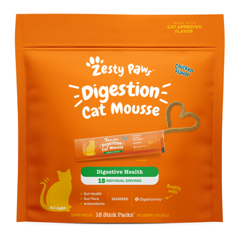 Zesty Paws Digestion Lickable Cat Mousse Squeeze Digestive Health Supplement for Cats - 18 Individual Servings-product-tile
