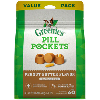 Greenies Pill Pockets Capsule Size Natural Peanut Butter Flavored Dog Treats-product-tile
