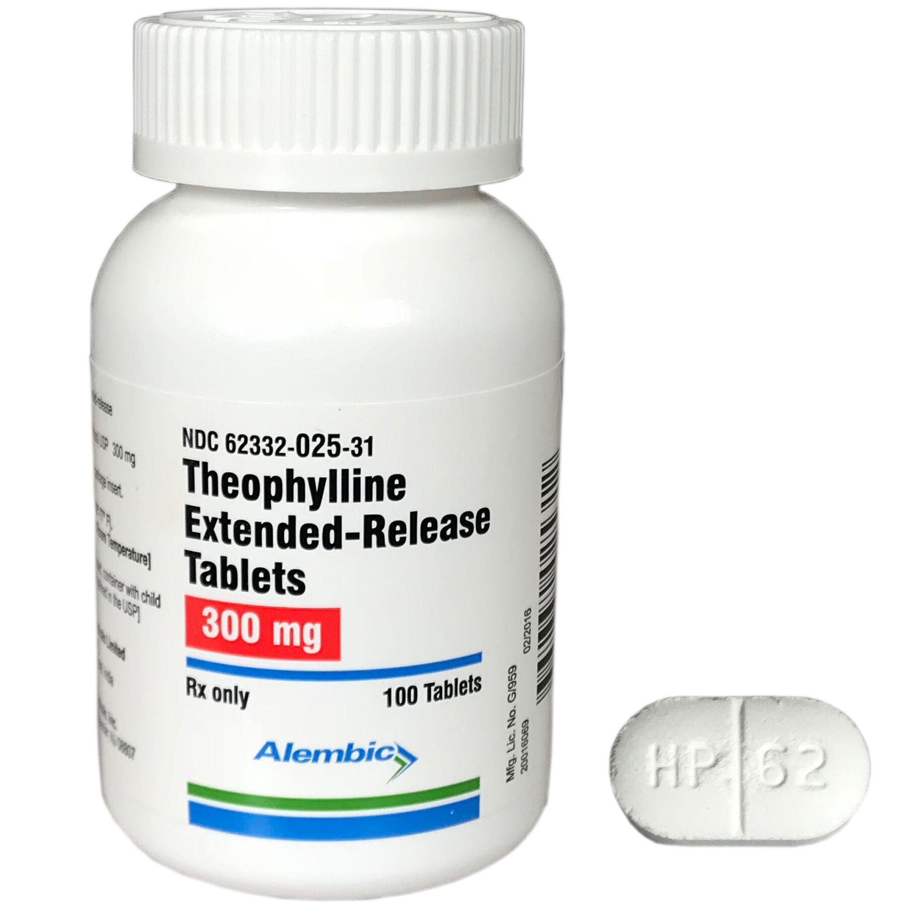 Theophylline ER 300 mg (sold per tablet) product detail number 1.0