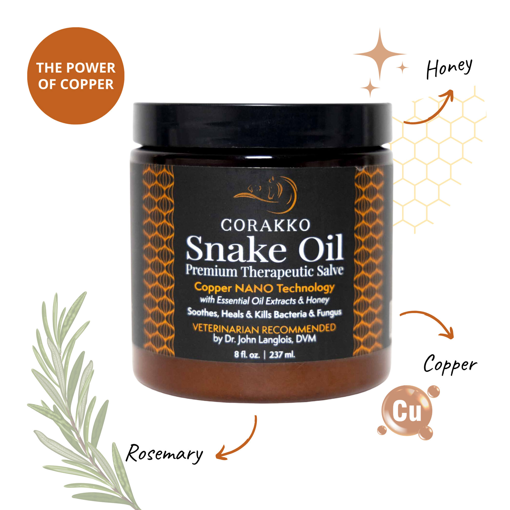 Curry on a Stik Corakko Snake Oil Skin Care Salve for Pets - 8 oz Jar product detail number 1.0