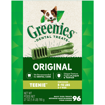 Greenies Original Teenie Natural Dental Dog Treats - 27 oz. Pack (96 Treats)-product-tile