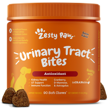 Zesty Paws Urinary Tract Bites Soft Chew Antioxidant Supplement for Dogs - Bacon - 90 count-product-tile