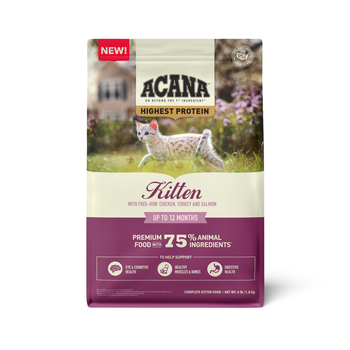ACANA Highest Protein Free-Run Chicken, Turkey, & Salmon Dry Kitten Food 4 lb Bag-product-tile