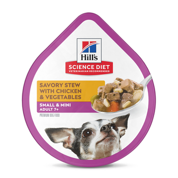 Hill's Science Diet Adult 7+ Small & Mini Breed Savory Stew with Chicken & Vegetables Wet Dog Food - 3.5 oz Trays - Case of 12-product-tile