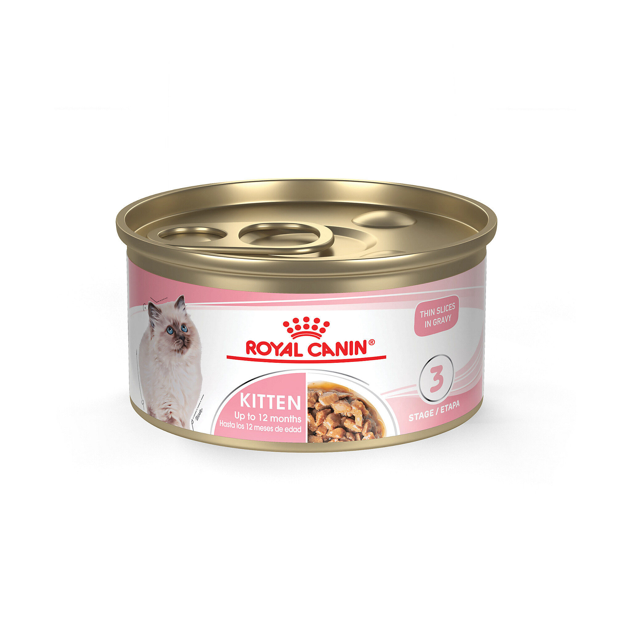 Royal Canin Feline Health Nutrition Kitten Thin Slices In Gravy Wet Cat Food - 3 oz​ Cans - Case of 24 product detail number 1.0