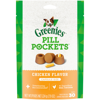 Greenies Pill Pockets Capsule Size Natural Chicken Flavored Dog Treats 30 ct-product-tile