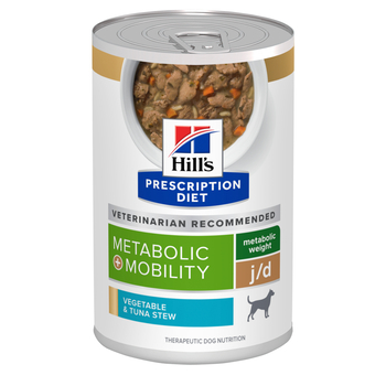 Hill's Prescription Diet Metabolic + j/d Mobility Care Vegetable & Tuna Stew Wet Dog Food - 12.5 oz Cans - Case of 12-product-tile