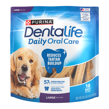 Purina Dentalife Daily Oral Care Large Breed Dog Dental Chews - 20.7 oz Pouch - 18 Count-product-tile