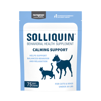 Nutramax Solliquin Calming Behavioral Health Supplement - With L-Theanine, Magnolia / Phellodendron, and Whey Protein Concentrate Small to Medium Dogs and Cats, 75 Soft Chews-product-tile