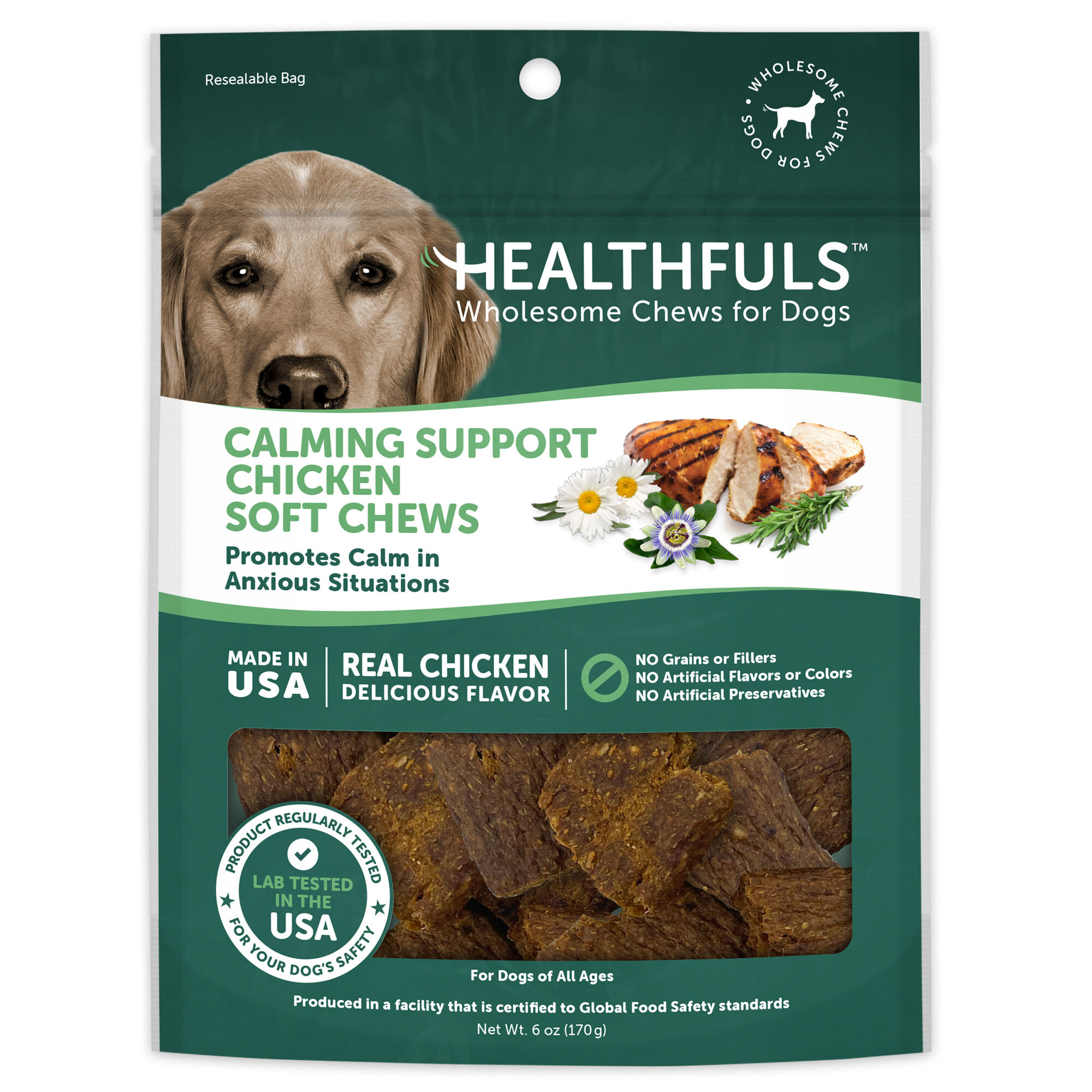 Healthfuls Calming Support Chicken Recipe Dog Treats - 6 oz Bag product detail number 1.0