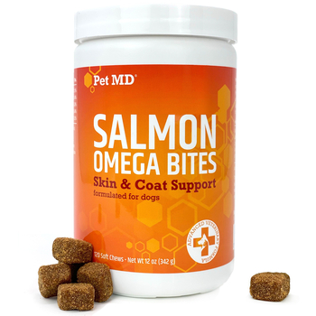 Pet MD Salmon Omega Soft Chew Bites for Dogs 120ct-product-tile