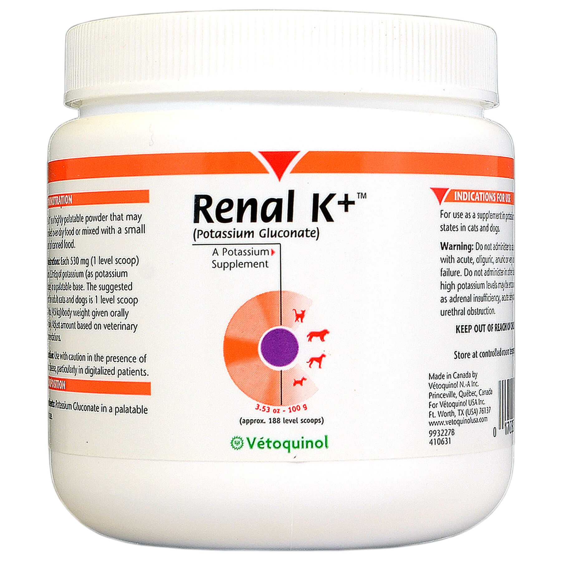 Vetoquinol Renal K+ Powder 100 g product detail number 1.0