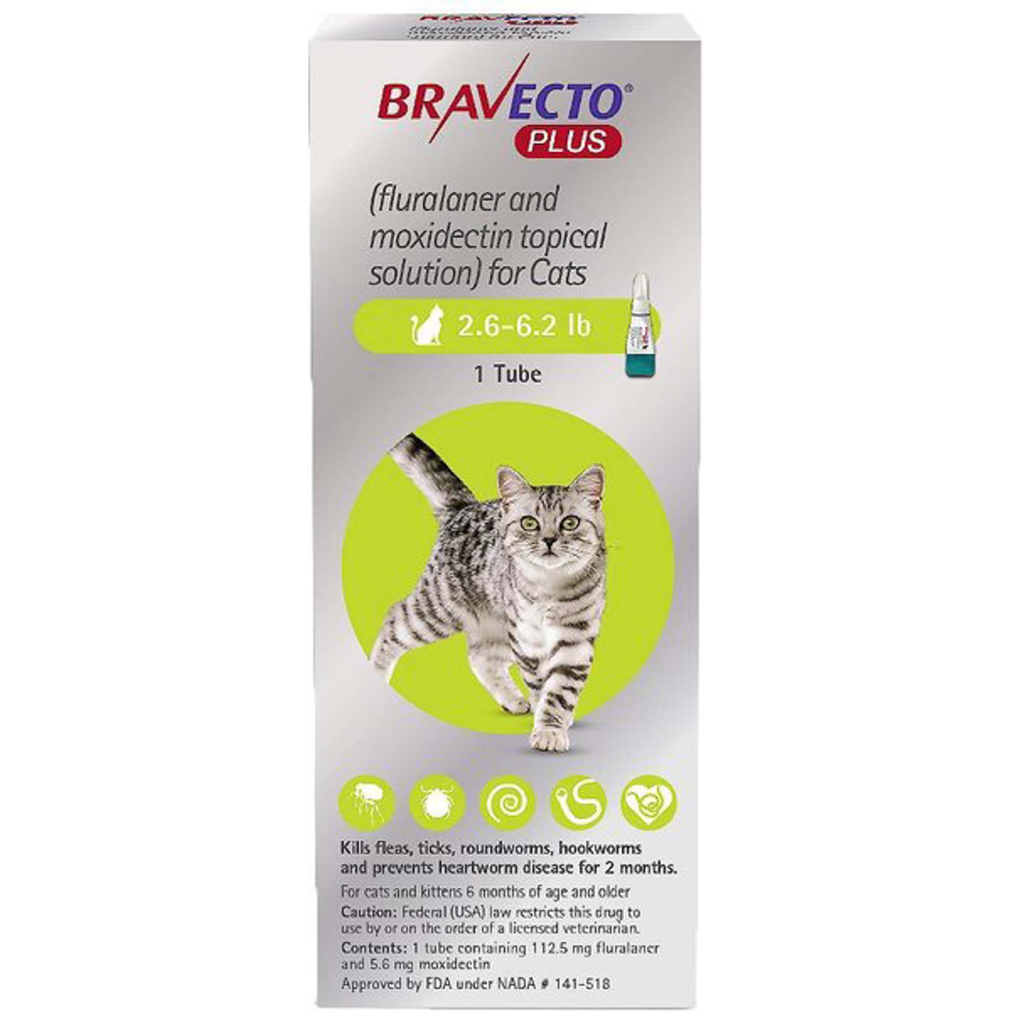 Bravecto Plus 2.6-6.2 lbs 1 pk product detail number 1.0