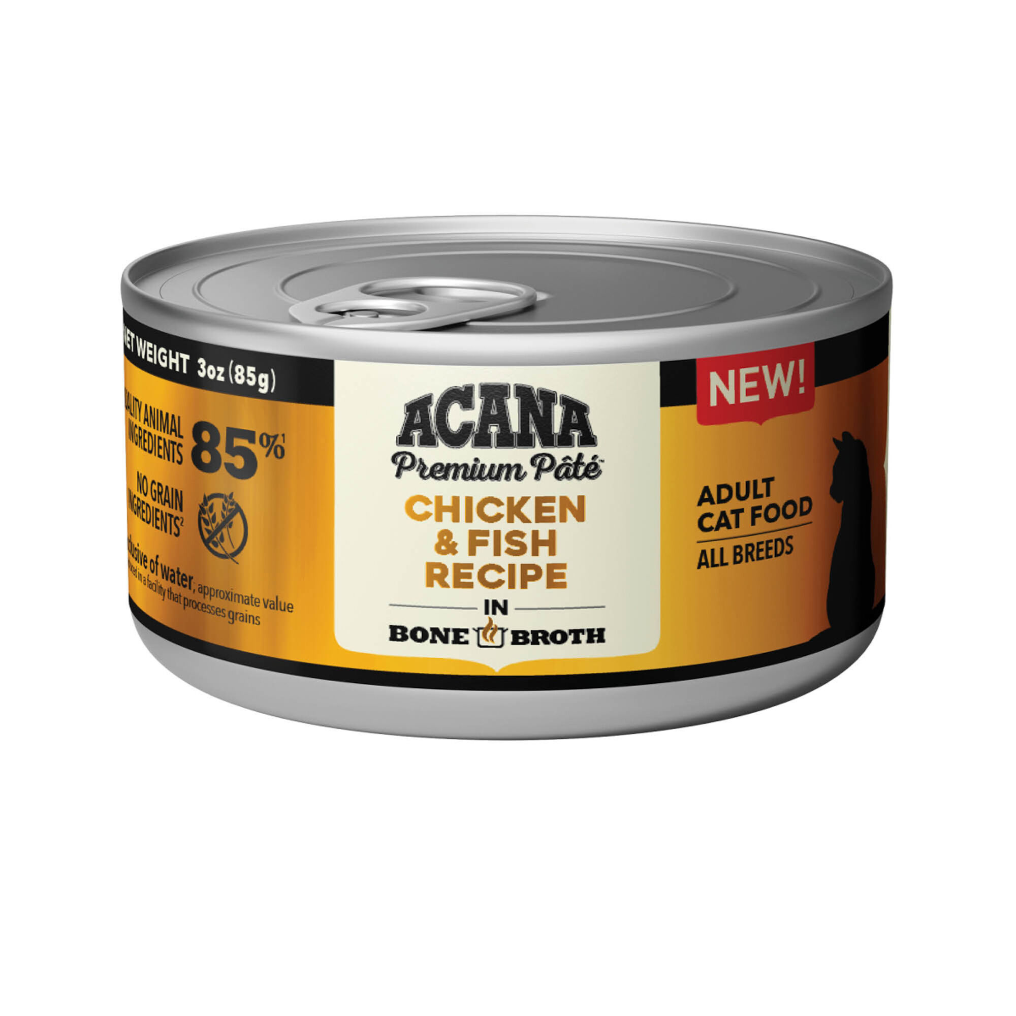 ACANA Premium Pate Chicken & Fish Recipe in Bone Broth Wet Cat Food 3 oz Cans - Case of 24 product detail number 1.0