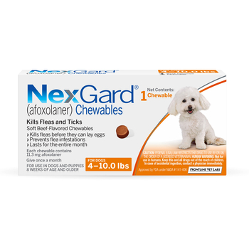 NexGard for Dogs Chewables 4 to10 lbs, 1 pk-product-tile