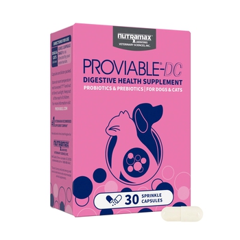 Nutramax Proviable Probiotics for Dogs and Cats Daily Digestive Health Supplement with Multiple Strains of Bacteria Cat and Dog Probiotics Plus Prebiotic - 30 Capsules-product-tile