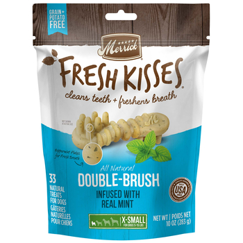 Merrick Fresh Kisses Grain Free Mint Breath Strips Dental Dog Treats Extra Small 10-oz, 33 count-product-tile