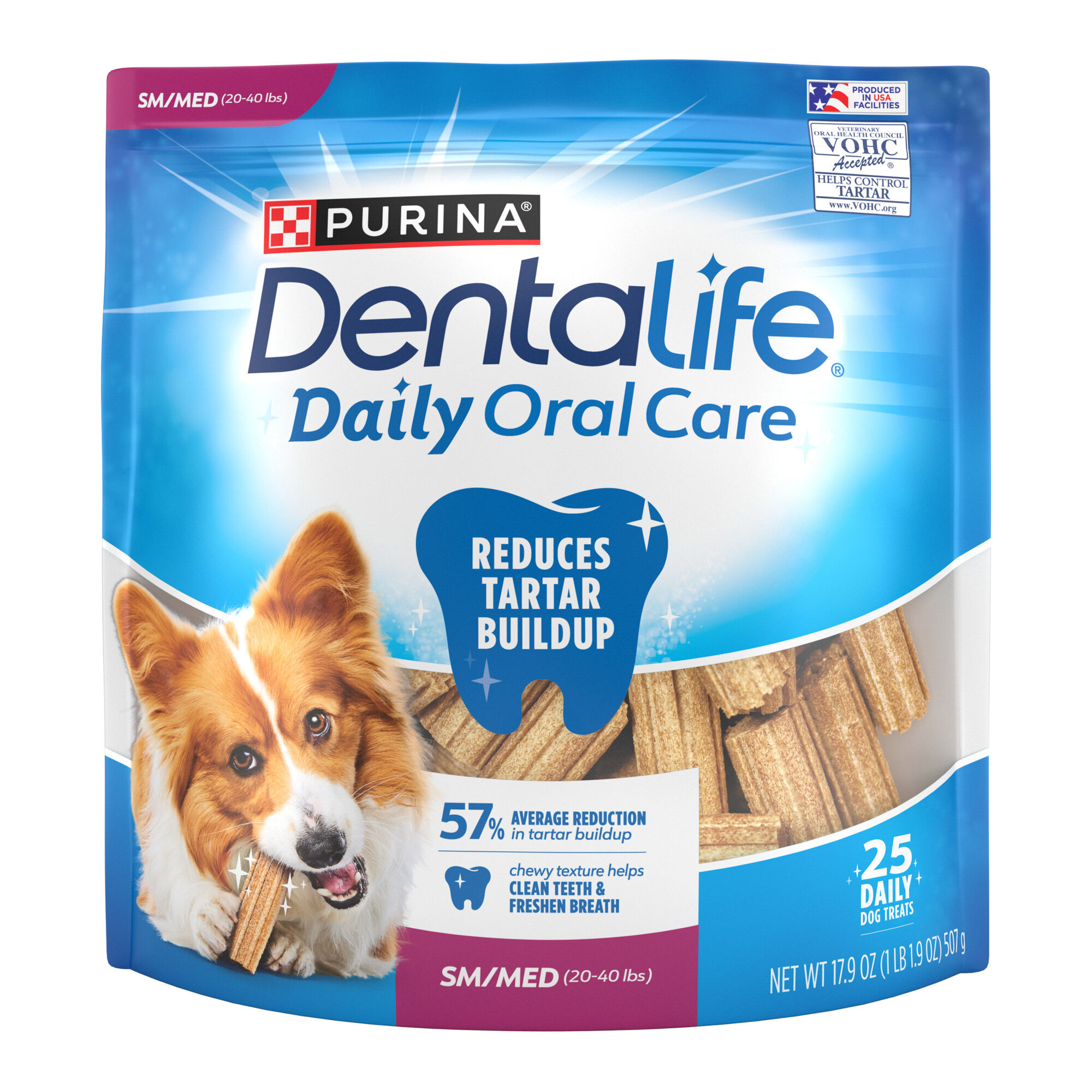 Purina Dentalife Daily Oral Care Small/Medium Breed Dog Dental Chews - 17.9 oz Pouch - 25 count product detail number 1.0