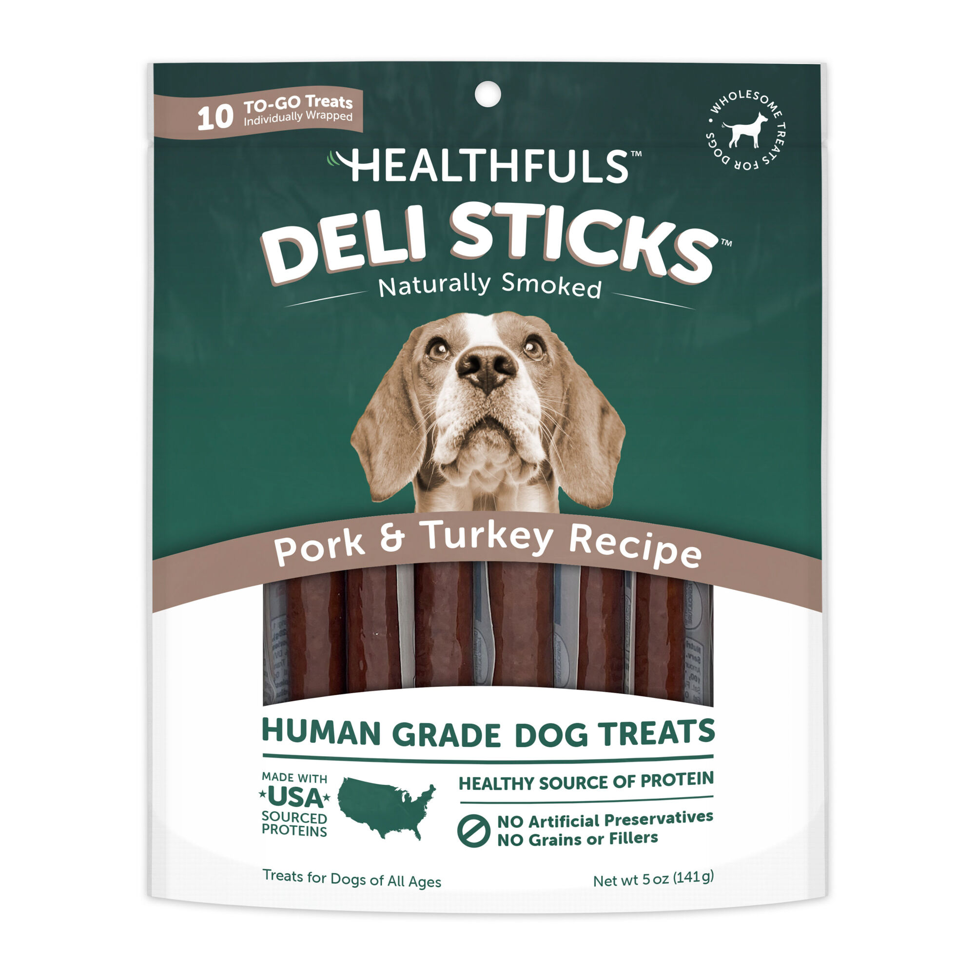 Healthfuls Deli Sticks Pork & Turkey Human-Grade Dog Treats - 5 oz Bag product detail number 1.0