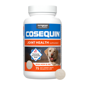 Nutramax Cosequin for Dogs Joint Health Supplement Contains Glucosamine for Dogs Plus Chondroitin MSM and HA Supports Healthy Joints For All Breeds and Sizes 75 Chewable Tablets-product-tile