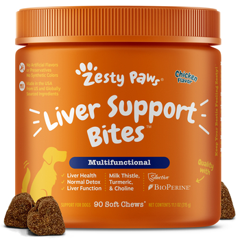 Zesty Paws Liver Support Bites™ Chicken Flavored Soft Chew Liver Supplement for Dogs - 90 count-product-tile