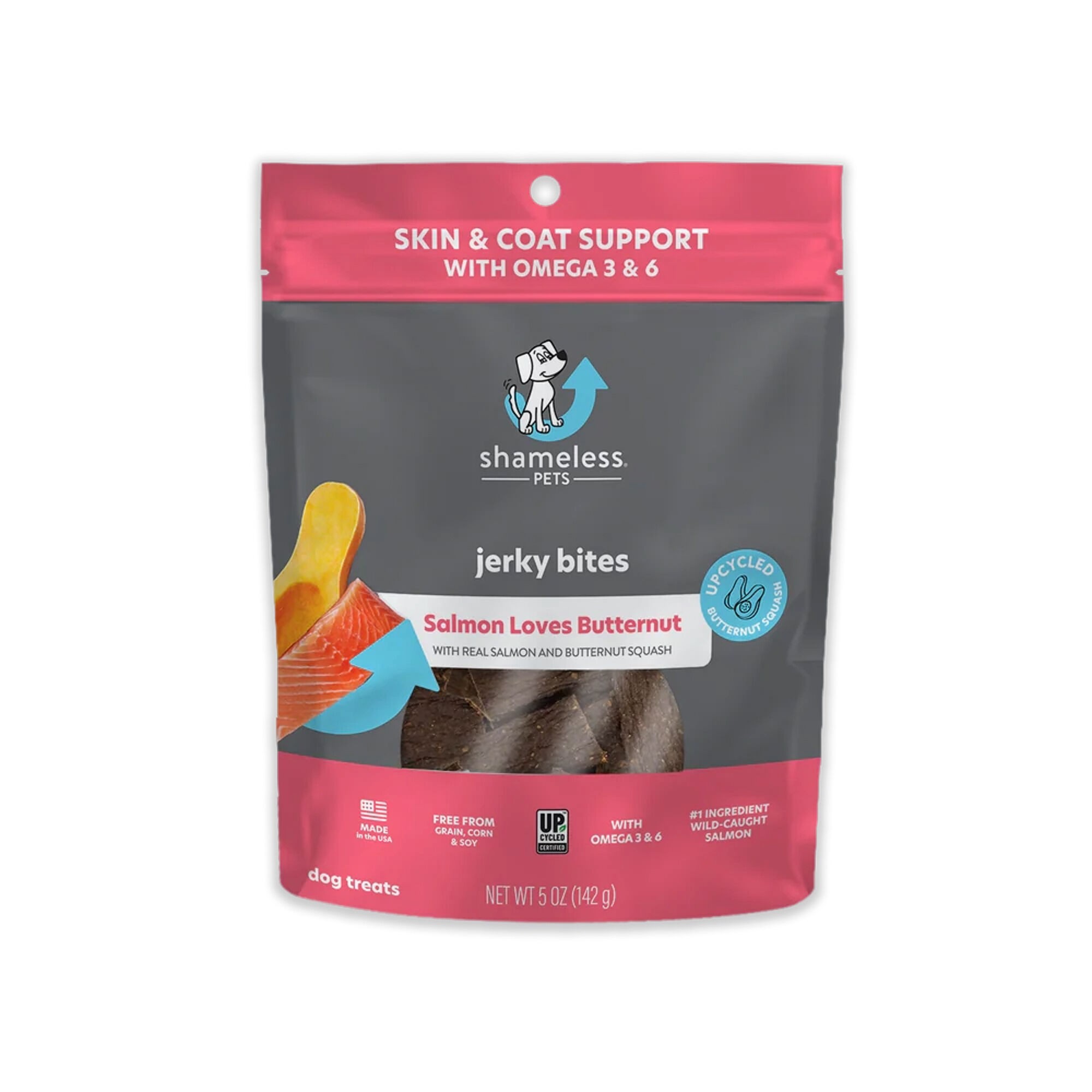 Shameless Pets Salmon Loves Butternut Jerky Bites Dog Treats - Salmon & Squash Flavor (5 oz Bag) product detail number 1.0