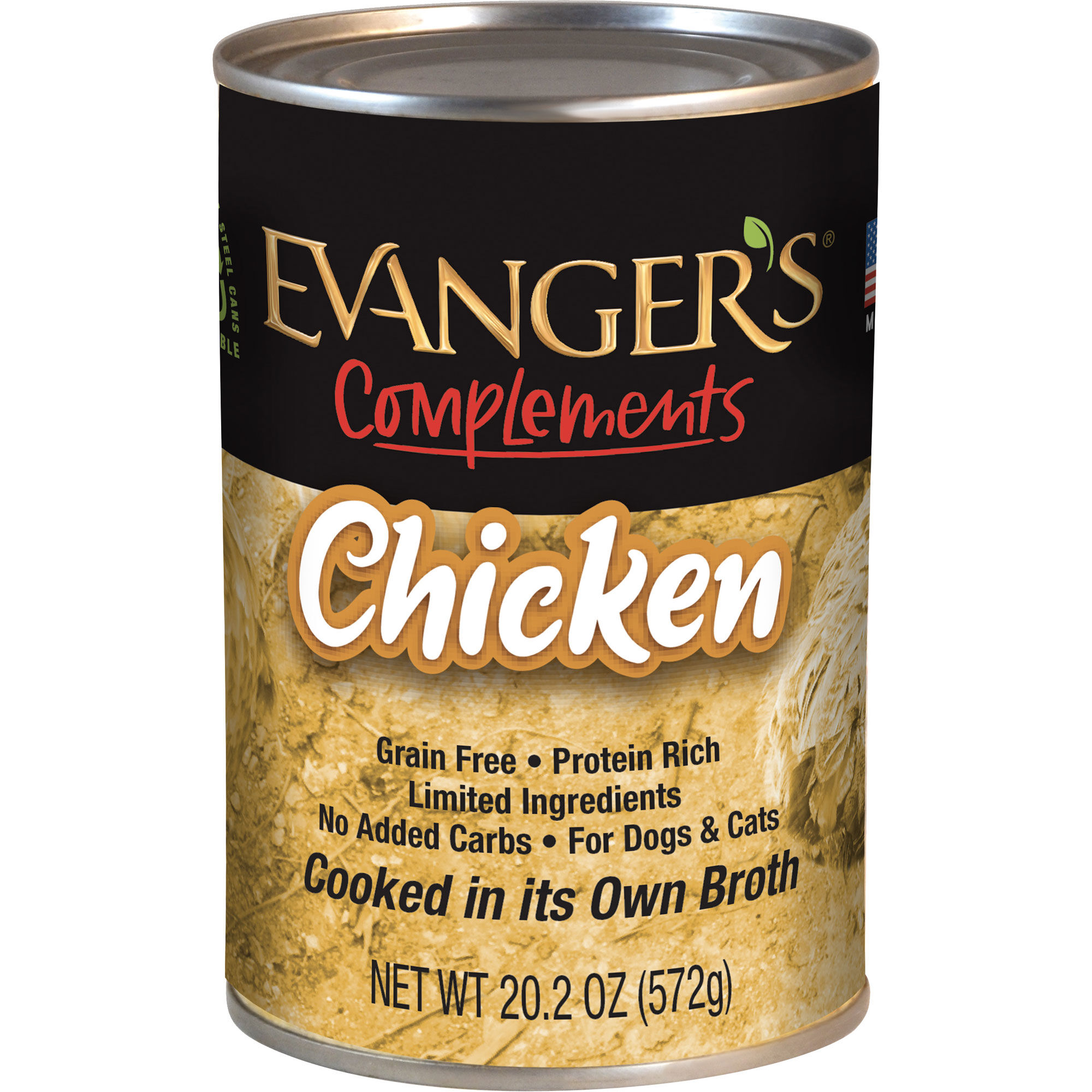 Evanger's Grain Free Chicken Canned Dog & Cat Food 20.2-oz, case of 12 product detail number 1.0