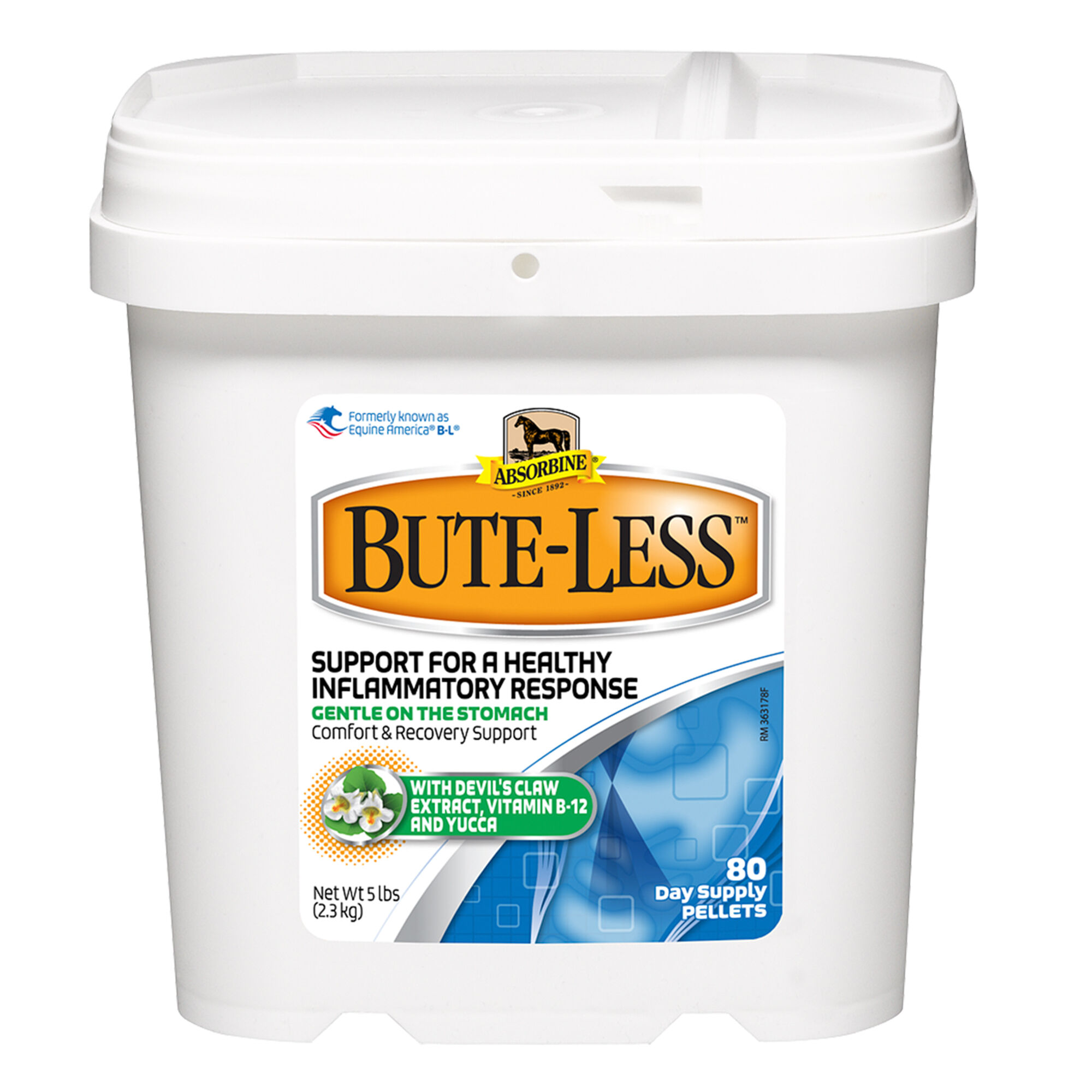 Absorbine Bute-Less&reg; Comfort & Recovery Supplement Pellets for Horses - 5 lb Tub (80 Day Supply) product detail number 1.0